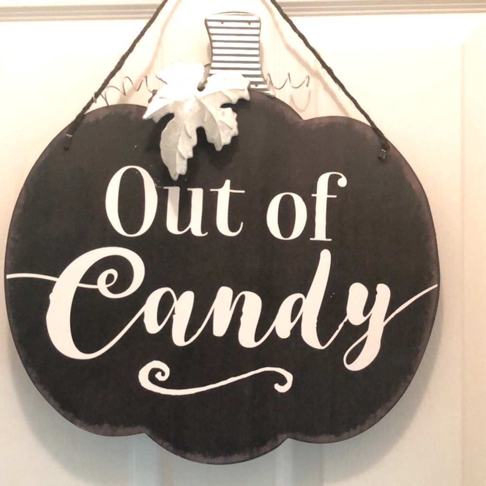 Reversible Halloween Pumpkin Door Sign